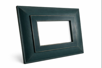 Rama drewniana w głębokiej zieleni, ręcznie postarzane wykończenie