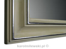 Mirror in wooden frame gilt with genuine gold leaf