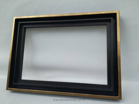 Handcrafted American Box frame with 23ct gold leaf detailing