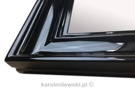 Mirror in black frame, high gloss or matt