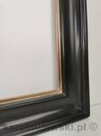 Black picture frame with gilded lip 22 carat gold leaf.