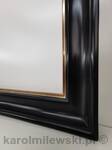 Black picture frame with gilded lip 22 carat gold leaf.