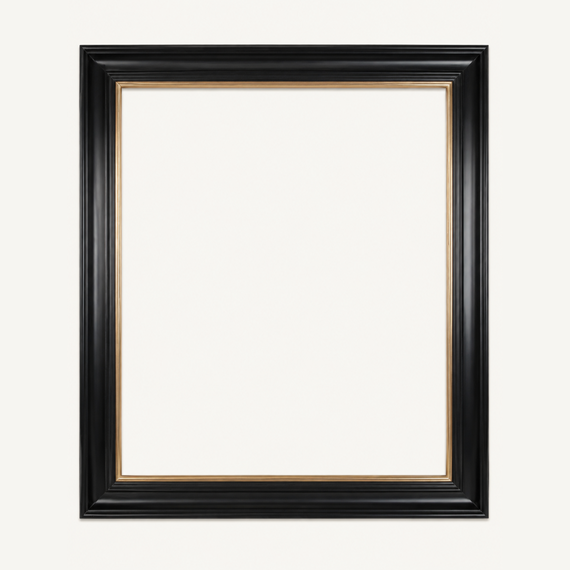 Black and Gold Picture Frame with a Gilded Inner Frame