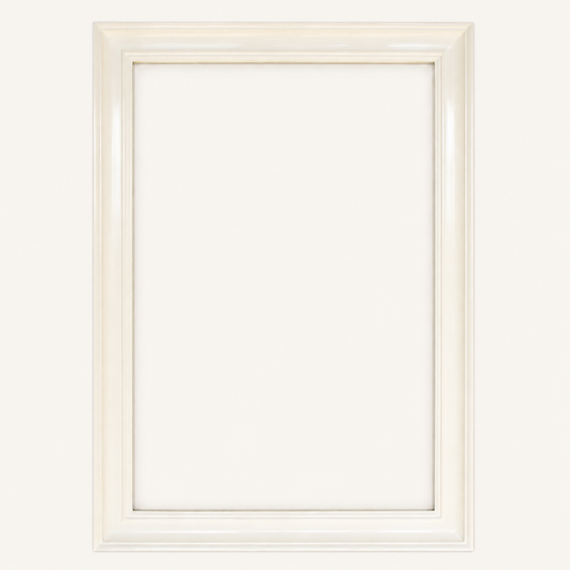 Chalky white picture frame, made to measure