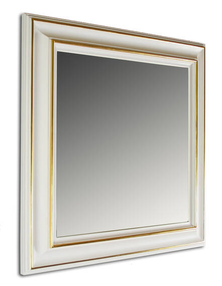 White picture frame A290 partially gilt