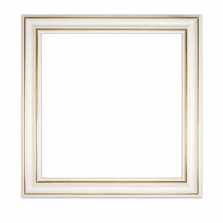 White picture frame A290 partially gilt