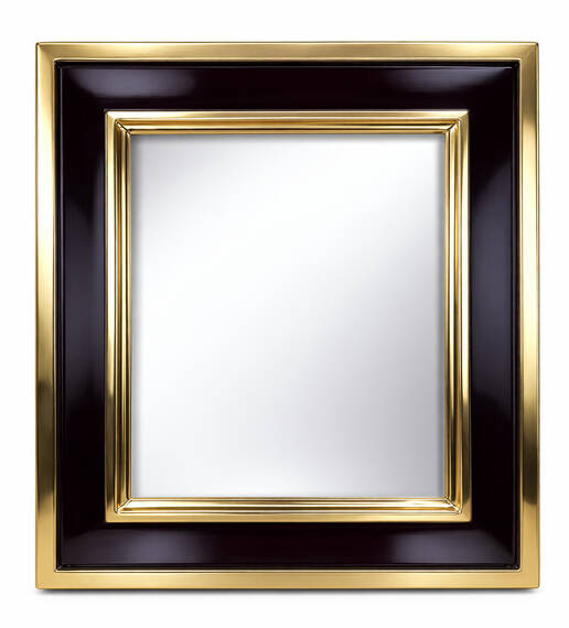 Lustro dekoracyjne w burgundowo-złotej ramie z dodatkiem złota płatkowego, rama o wysokim połysku.