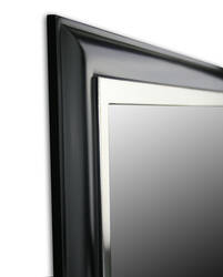 Mirror in black frame gilt white gold