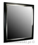 Mirror in black frame gilt white gold