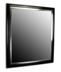 Mirror in black frame gilt white gold