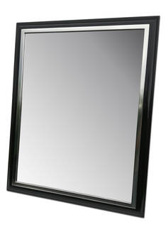 Black Framed Mirror with White Gold Leaf – Made to Measure