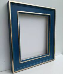 Blue picture frame, gilt 22ct moon gold leaf