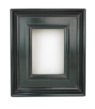 Profil wklęsły ciemnej zielonej ramy do obrazu, widoczna faktura drewna i ślady pędzla