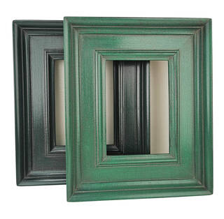 Rama do obrazu na wymiar – zielona, postarzana, profil wklęsły