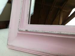 Mirror in pink distressed frame