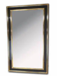 Nero Glam 23K luxury glamour mirror with a partially black-painted and gold-gilded frame.