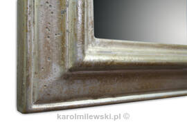 Mirror in distressed frame gilded white gold 112AV