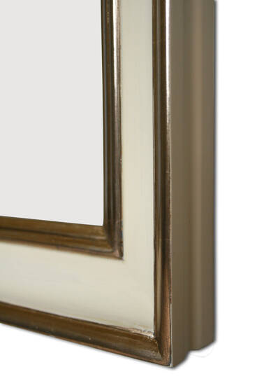 Złota rama od obrazu, złoto księżycowe i kremowy panel i boki ramy