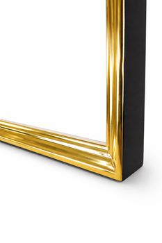 Narożnik ramy złoconej 23K – detal profilu i ręcznego wykończenia