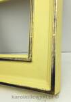 Mirror frame painted yellow and gilded 23.5 ct. gold leaf