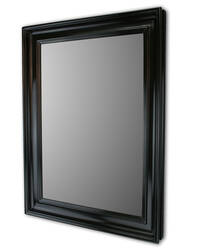 Custom mirror in black gesso frame
