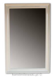 Custom mirror in white gesso frame