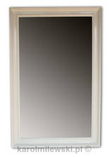 Custom mirror in white gesso frame